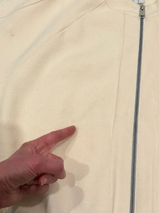 New Athleta Sequoia Sweater Jacket Cardigan Large Magnolia White Cream Full Zip - Picture 6 of 12